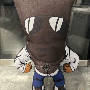 Brown and Blue Character Print  plushie